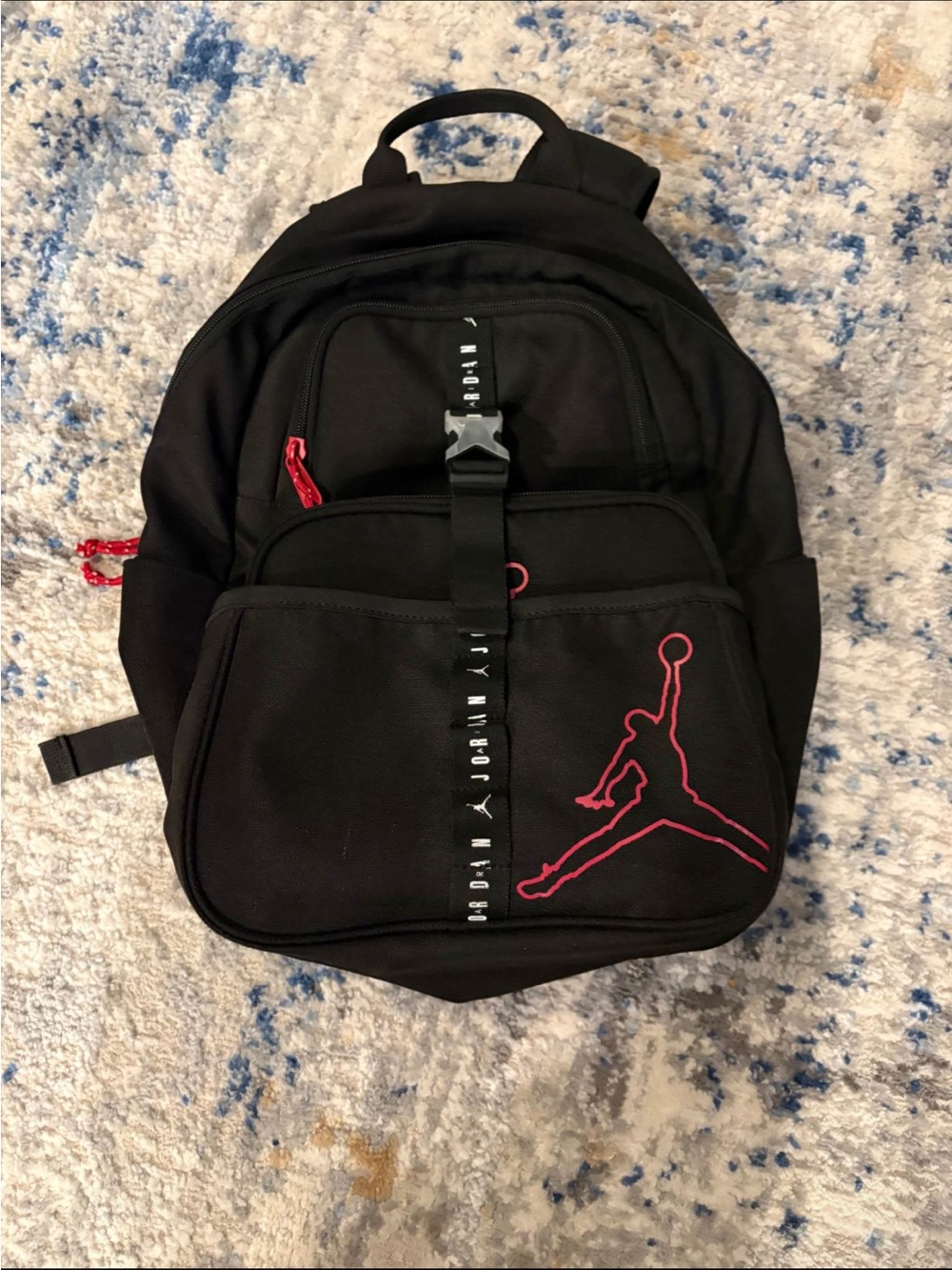 Jordan Black Backpack with Red Logo